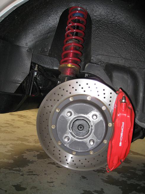 The brakes would come from a Porsche 993 turbo. I would probably run either 